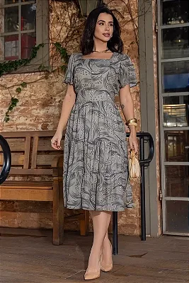 Vestido Palms Green Midi Três Marias