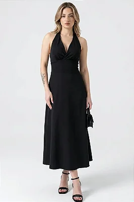 Vestido Midi Alfaiataria Frente Única