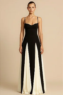 Vestido Longo Black Piano em Linho