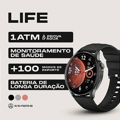 LIFE SMARTWATCH A PROVA D'ÁGUA 1 ATM AMOLED | BATERIA DE LONGA DURAÇÃO| 100 MODOS DE ESPORTES