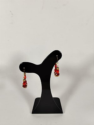 Brinco Argola Cristais Vermelhos