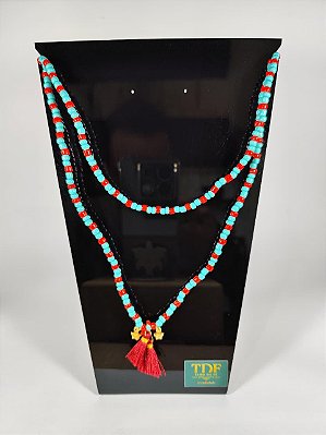 Guia de Proteção Turquesa e Vermelha - Estrelas e Tassel