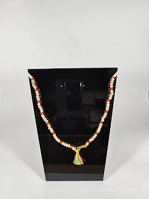 Colar de Cristais Champanhe e Âmbar - Tassel Colorido