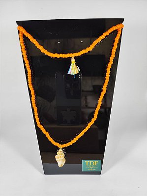 Guia Laranja 2 Voltas - Concha Natural e Tassel Color