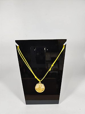 Fio de Oxum Amarelo com Medalhão Dourado - Prosperidade