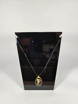 Fio de Zé Pilintra Preto com Medalhão Resinado - Axé