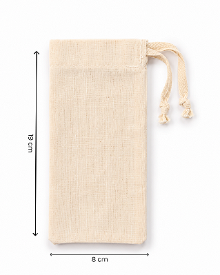 Saquinho de Algodão Cru 8x19 cm (LxA) pct 5 und