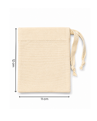 Saquinho de Algodão Cru 11x12 cm (LxA) pct 5 und