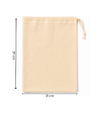 Saquinho de Algodão Cru 21x37 cm (LxA) pct 5 und