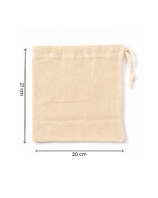 Saquinho de Algodão Cru 20x21 cm (LxA) pct 5 und