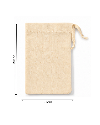 Saquinho de Algodão Cru 18x27 cm (LxA) pct 5 und