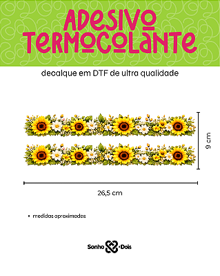 DTF Têxtil Barrado 27x11cm Floral