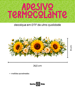 DTF Têxtil Barrado 27x11cm Floral