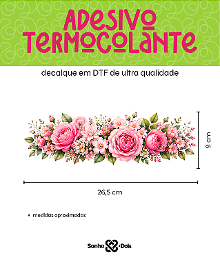 DTF Têxtil Barrado 27x11cm Floral