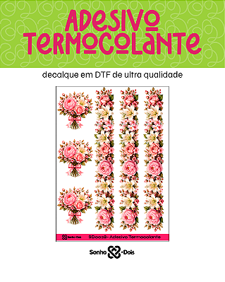 DTF Têxtil Cartela 13x18cm Floral