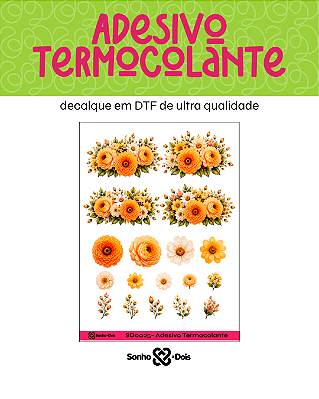 DTF Têxtil Cartela 13x18cm Floral