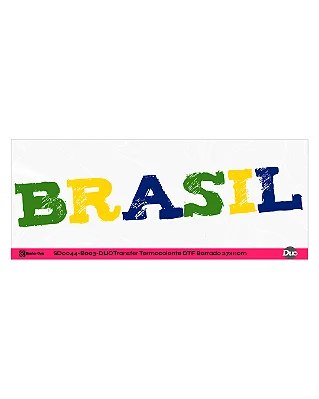 DTF Têxtil Barrado 27x11cm Vai, Brasil!