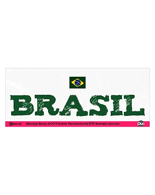 DTF Têxtil Barrado 27x11cm Vai, Brasil!