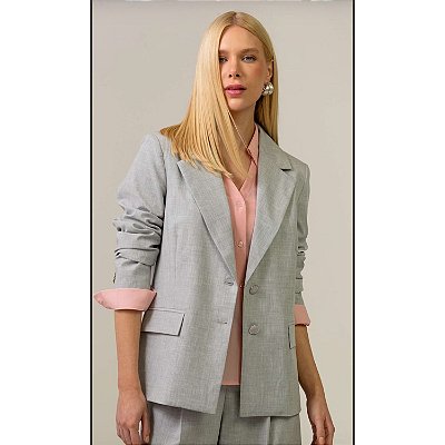 BLAZER OVERSIZED CINZA CLARO 38