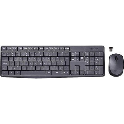 Kit Teclado e Mouse sem Fio MK235 Preto LOGITECH