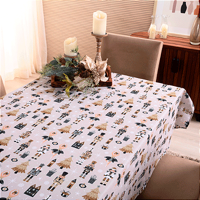 Toalha de Mesa Basic 1 Peça Tecido Oxford Estampa Soldado
