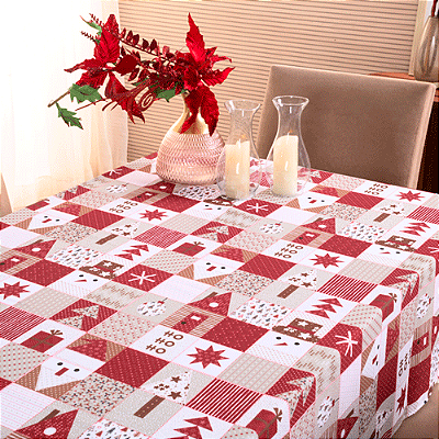 Toalha de Mesa Basic 1 Peça Tecido Oxford Natal