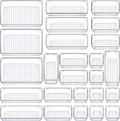 Conjunto de organizadores de gaveta clara divisores