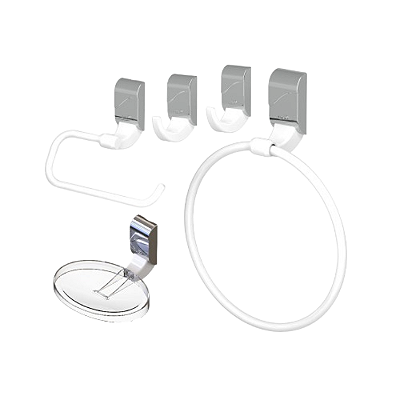 Kit Acessórios Banheiro Sofisticato 5 Peças Cristal