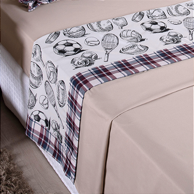 Jogo de Lençol Estampado Boy 3 Peças Solteiro 100% Poliéster 300 Fios