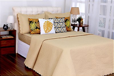 Kit Cobreleito e Lençol Queen Com Almofadas 08 peças