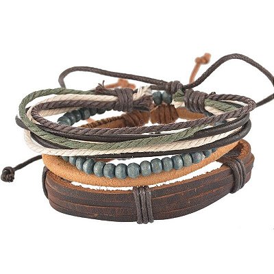 Mix De Pulseiras Masculinas Lumberjack - 4 peças