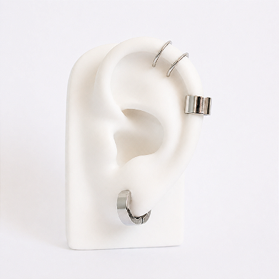 Kit Duplo de Pressão Prateado