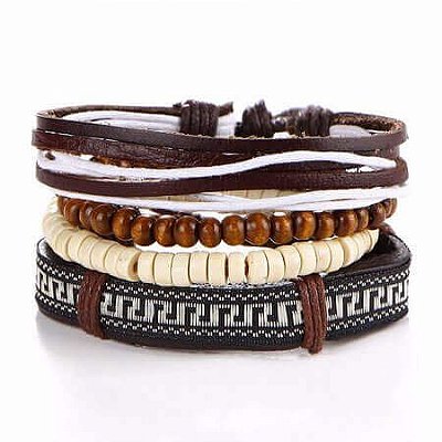 Mix De Pulseiras Masculinas Etna - 4 peças