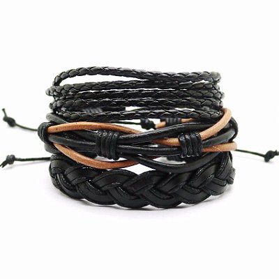 Mix De Pulseiras Masculinas Base - 3 peças