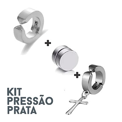 Kit Brinco Pressão Mix Prata