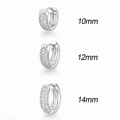 Brinco Argola Cravejada Pavê Cristal - 1 peça