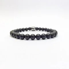 Pulseira Masculina Pedra Onix Mate Fosca 8mm