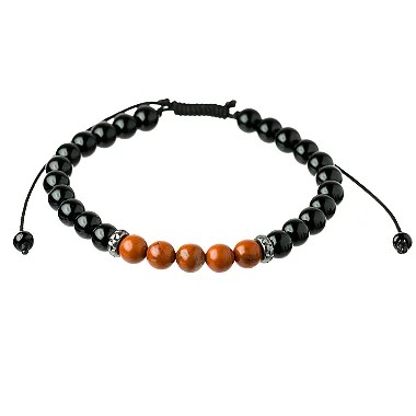 Pulseira Masculina Pedra Onix Vermelho 8mm