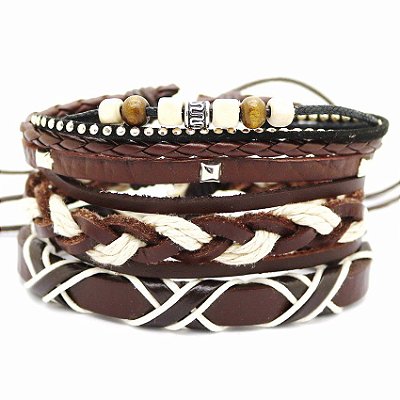 Mix De Pulseiras Masculinas Tupã - 3 Peças