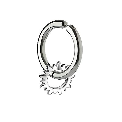Brinco de Pressão Argola Engrenagem - (1 peça Não é o Par)