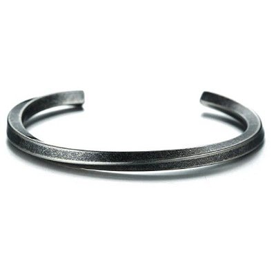 Pulseira Masculina De Aço Inoxidável Torcido