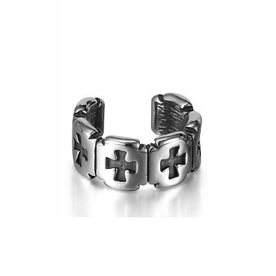 Piercing Falso Clip Ear Cuff Cruz Esculpidas - 1 Peça (Não é o PAR)