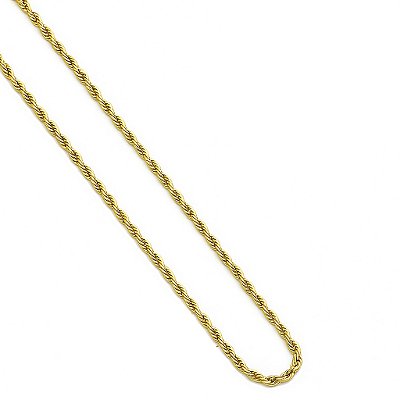 Colar Cordão Baiano Dourado Aço Inoxidável - 60 cm
