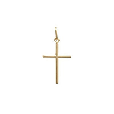 Pingente de Ouro Masculino Cruz Palito Maior Folheado a ouro