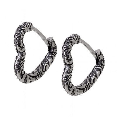 Brinco Masculino Rock Heart Coração  - PAR