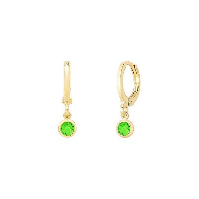 Brinco De Argola Pedra Verde 18k - PAR