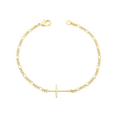 Pulseira Masculina Cruz Folheada a Ouro 18k