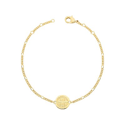 Pulseira Masculina São Bento Folheada a Ouro 18k