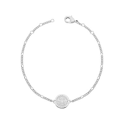 Pulseira Masculina Banho Ródio Prata