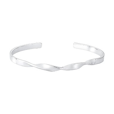Bracelete Masculino de Ródio Prata Oval 2mm